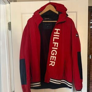 Tommy Hilfiger Red and Black Windbreaker Jacket